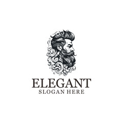Elegant man and woman logo vector illustration