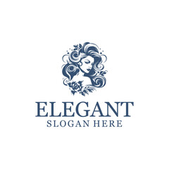 Elegant man and woman logo vector illustration
