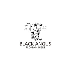 Black angus logo vector illustration