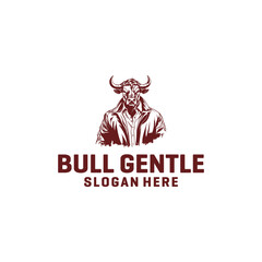 Bull gentle logo vector illustration