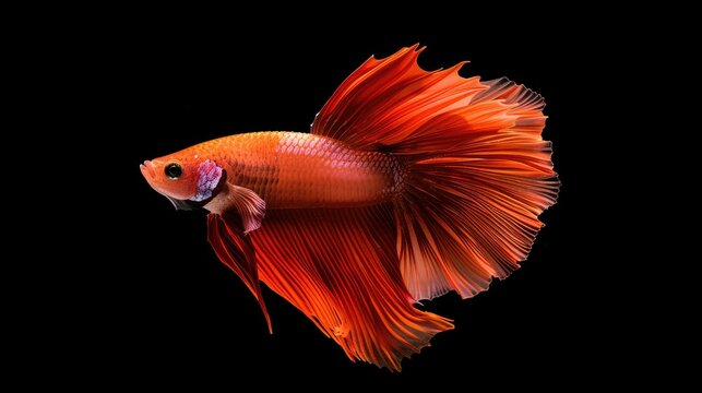 Beautiful movement of red betta fish, Siamese fighting fish, Cupang, AI generated AI generated