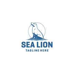 Sea lion logo vector illustration