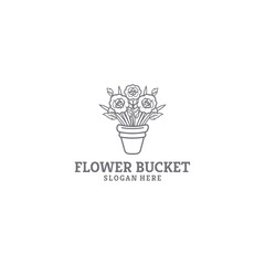 Flower bouquet logo vector illustration