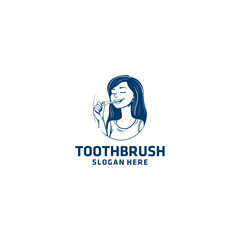 Tooth brush logo vector illustration