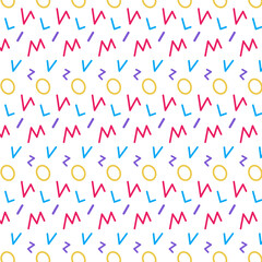 A fun Memphis pattern with contemporary and visually appealing pattern featuring geometric shapes and patterns. Perfect for holiday-themed designs, packaging, and textiles.