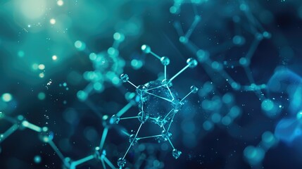 chemistry science molecule structure circle glow background, represents the network connection AI generated
