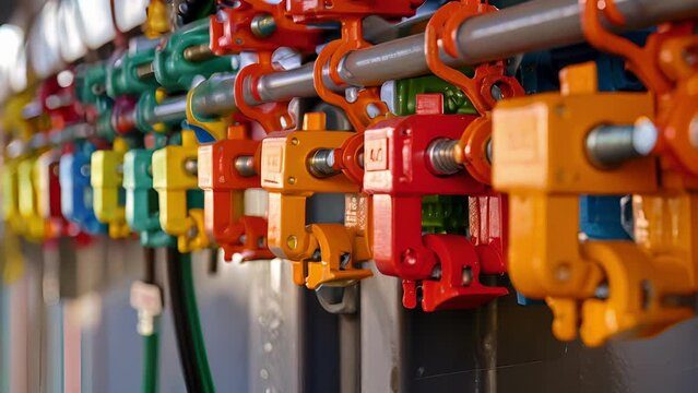 A set of lockout tagout devices used to ensure machinery is completely powered down and unable to start up unexpectedly.