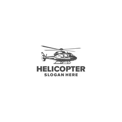Vintage helicopter logo vector illustration