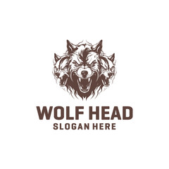Wolf head logo vector illustration