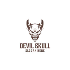 Skull devil logo vector illustration