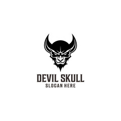 Skull devil logo vector illustration