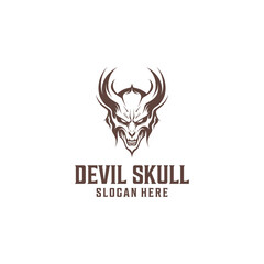Skull devil logo vector illustration