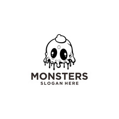 Vintage monster logo vector illustration