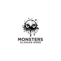 Vintage monster logo vector illustration