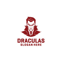 dracula vampire logo vector illustration