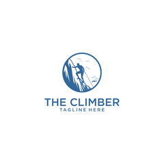 Climbing mountain logo vector illustration