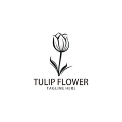 Tulip flower logo vector illustration