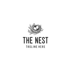 Vintage nest logo vector illustration