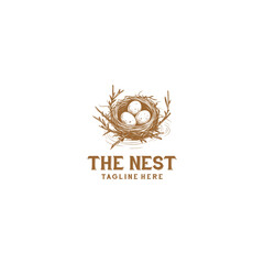 Vintage nest logo vector illustration