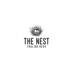 Vintage nest logo vector illustration