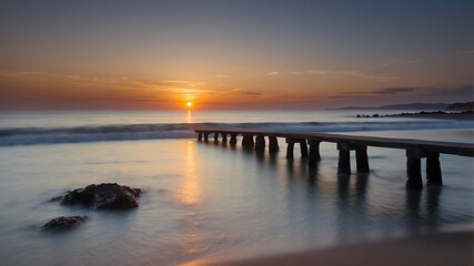 Obraz premium sunset at the pier