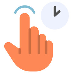 Fototapeta premium press hold flat icon