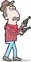 cowboy with gun cartoon