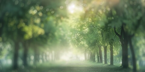 Obraz premium A forest with trees and a path