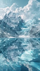 Blue sky with a large white moon. Night sky concept.