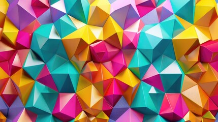 Multicolored geometric polyhedral background