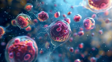 A cell with many red cells.