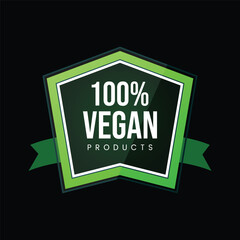 Naklejka premium Discover 100% Vegan Purely Plant-Based vector design 