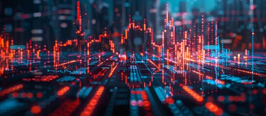 Artificial Intelligence Robot Analyzing Financial Data for Trading and Investment Advice in Futuristic Technology Concept