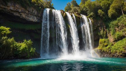 Obraz premium paradise waterfall landscape view