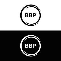 BBP logo. B B P design. White BBP letter. BBP, B B P letter logo design. B B P letter logo design in FIVE, FOUR, THREE, style. letter logo set in one artboard. B B P letter logo vector design.
