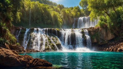 paradise waterfall landscape view