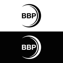 BBP logo. B B P design. White BBP letter. BBP, B B P letter logo design. B B P letter logo design in FIVE, FOUR, THREE, style. letter logo set in one artboard. B B P letter logo vector design.