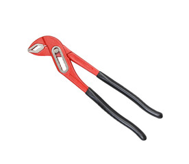 Adjustable water pump pliers isolated on white background.