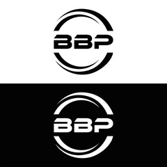 BBP logo. B B P design. White BBP letter. BBP, B B P letter logo design. B B P letter logo design in FIVE, FOUR, THREE, style. letter logo set in one artboard. B B P letter logo vector design.