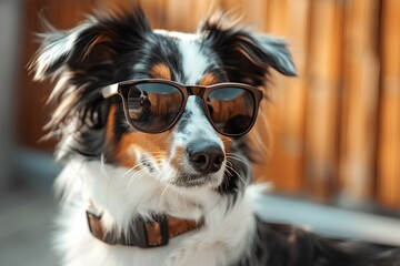 Obraz premium A close up of a dog wearing sunglasses