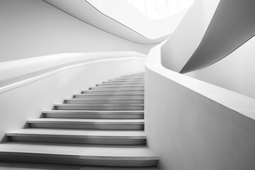 White modern designer staircase with minimalist style