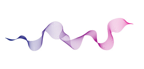 Wave lines smooth flowing dynamic isolated on white background. Technology, digital, communication, science, music concept vector background illustration