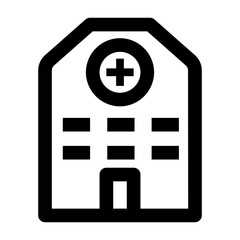 Fototapeta premium hospital building line icon