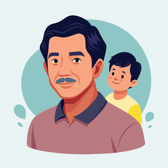 father and son father's day special vector illustration