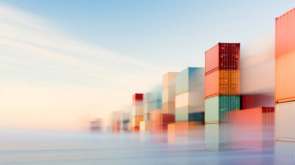 Containers loading shipment for International freight import and export with containers