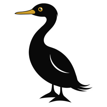 recommend clip art: Solid color Cormorant animal vector design