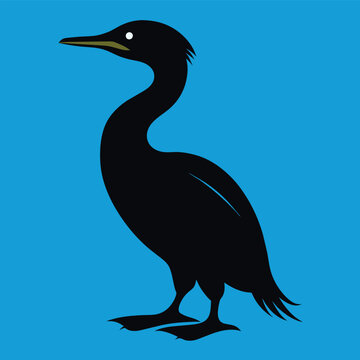 recommend clip art: Solid color Cormorant animal vector design
