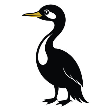 recommend clip art: Solid color Cormorant animal vector design