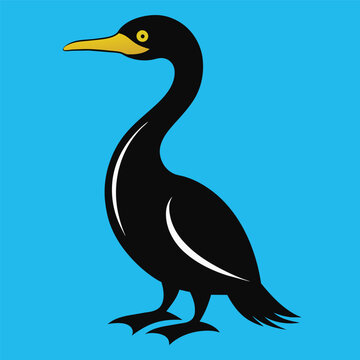 recommend clip art: Solid color Cormorant animal vector design