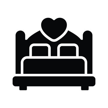 recommend clip art: Honeymoon, wedding bed vector design